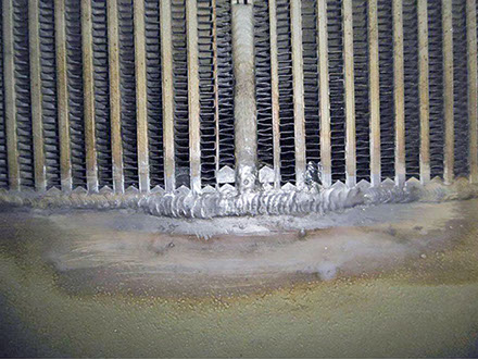 Neugeschweißter Riss im Biogas Ladeluftkühler