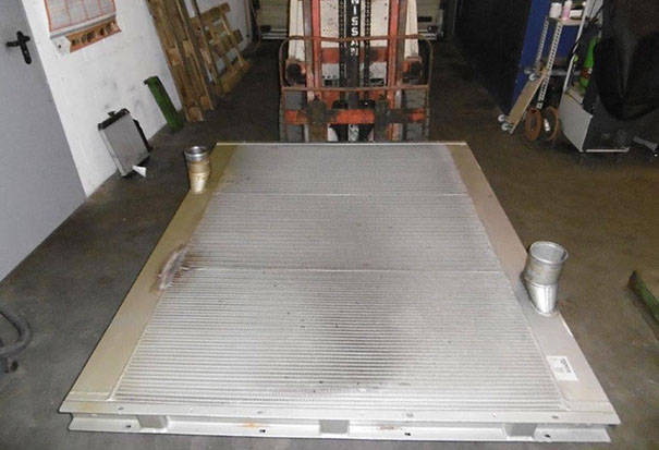 Reparierter Biogas Ladeluftkühler fertig zum Wiedereinbau