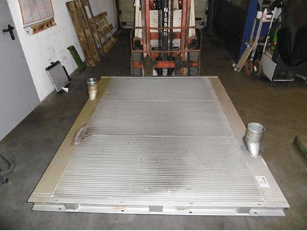 Reparierter Biogas Ladeluftkühler fertig zum Wiedereinbau