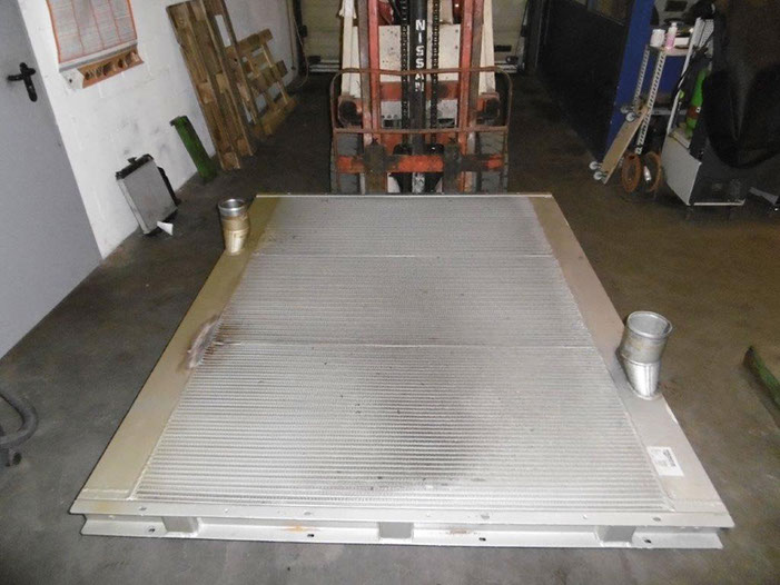 Reparierter Biogas Ladeluftkühler fertig zum Wiedereinbau